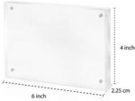 Isaac Jacobs 4” x 6” (4-Pack) Super Thick [23MM Thickness] Clear Acrylic Magnetic Block Picture Frame, Double-Sided, Frameless, Freestanding, Floating Photos, for Desktop & Tabletop Display (4x6) - Image 5