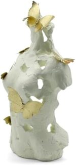 Lukitas Abstract Female Bust with Butterflies Statue and Sculpture, Body Figurine Art Decor, Beauty of Defects, Aesthetic Ornament for Office Living Room Bedroom, Beige, Resin 16" - Image 4