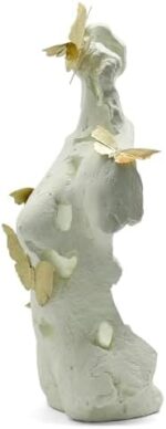 Lukitas Abstract Female Bust with Butterflies Statue and Sculpture, Body Figurine Art Decor, Beauty of Defects, Aesthetic Ornament for Office Living Room Bedroom, Beige, Resin 16" - Image 5