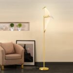Creative Led Floor Lamp Fashion Art Origami Crane Lamp Acrylic Material Tall Standing Pole Uplight Lamp for Bedroom Reading Restaurant Cafe Living Room Office 183x40cm/72inx15.74in (Origami Crane) - Image 6