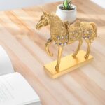 Gold Resin Horse Sculpture Decorative Office Ornament Stable Shelf Decor for Home and Desktop Antique Style Rearing Horse Figurine Accent for Living and Study - Image 6