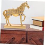 Gold Plated Standing Horse Figurine Decorative Resin Horse Ornament for Home and Office Decor Artistic Craft Diamonds - Image 4