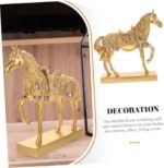 Gold Plated Resin Horse Ornament Decorative Sculpture for Home Office Desk Unique Artistic Horse Figurine with Fine Details Stable Base for Living and Study Decor - Image 5