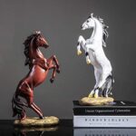 better us Horse Statue Figurines - Resin Standing Fighting Horse Sculpture Home Office Decoration Tabletop Decor Ornaments (Red) - Image 7