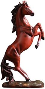 better us Horse Statue Figurines - Resin Standing Fighting Horse Sculpture Home Office Decoration Tabletop Decor Ornaments (Red) - Image 2