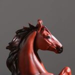better us Horse Statue Figurines - Resin Standing Fighting Horse Sculpture Home Office Decoration Tabletop Decor Ornaments (Red) - Image 4