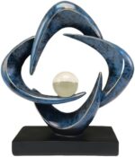Modern Home Decor Abstract Decorative Sculpture Decorations for Living Room Dining Room Office, Resin Art Statues Coffee Table Bookshelf Decor Accents (Blue) - Image 2