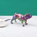 Colored Graffiti Bulldog Sculpture, Graffiti Art Standing British Bulldog French Bulldog Statue Decoration, Color Dog Fashion Resin Technology Decoration Dog (D) - Image 7