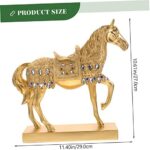 Gold Plated Standing Horse Figurine Decorative Resin Horse Ornament for Home and Office Decor Artistic Craft Diamonds - Image 5