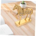Gold Plated Resin Horse Ornament Decorative Sculpture for Home Office Desk Unique Artistic Horse Figurine with Fine Details Stable Base for Living and Study Decor - Image 4