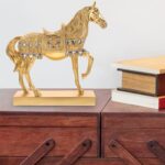 BESPORTBLE Gold Resin Horse Figurine Standing Model for Desktop Decor Elegant Tabletop Sculpture for Home Office Decoration Smooth Surface Artistic Horse Statue for Living and Entryway - Image 8