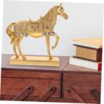 Gold Plated Resin Horse Ornament Decorative Sculpture for Home Office Desk Unique Artistic Horse Figurine with Fine Details Stable Base for Living and Study Decor - Image 7