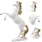Creative Resin Standing Horse Sculpture Decorative Figurine for Home Office Desktop Smooth Texture Stable Flat Base Premium Resin Material with Fine Details for Living Study Porch - Image 4