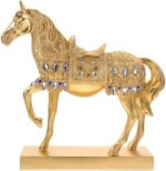 Gold-Plated Standing Horse Figurine Resin Sculpture for Modern Home Decor Vivid and Horse Statue Ornament for Living Office Bookshelf Display Creative Warm Accent - Image 2