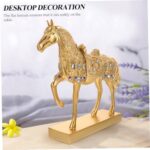 Resin Standing Horse Statue Decor for Living Room Office Porch Gold-Plated Horse Ornament Fine Detailing Unique Art - Image 8