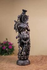 Krishna Statue Standing Bonded Bronze 15Inch Brown Color God of Love Pack of 1 - Image 6