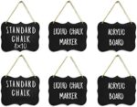 Large Hanging Chalkboard Sign 8x10 | Acrylic | Double Sided for Standard Chalk & Other Side for Liquid Chalk Marker Erasable-for Wedding, Wall Decor, Kitchen Pantry, Menus, (6) - Image 2