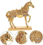 Resin Standing Horse Statue Decor for Living Room Office Porch Gold-Plated Horse Ornament Fine Detailing Unique Art - Image 4