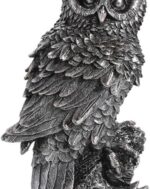 LSLYTQ Owl Statue Owl Ornament Decorations Decoy Scare Bird Away Living Room Standing Art Porch Patio Resin Owl Figurine - Image 3