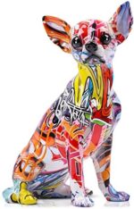 Colored Graffiti Bulldog Sculpture, Graffiti Art Standing British Bulldog French Bulldog Statue Decoration, Color Dog Fashion Resin Technology Decoration Dog (A) - Image 2