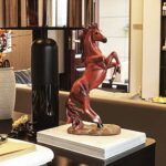 better us Horse Statue Figurines - Resin Standing Fighting Horse Sculpture Home Office Decoration Tabletop Decor Ornaments (Red) - Image 3