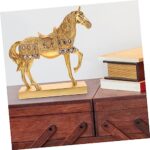 Resin Standing Horse Statue Decor for Living Room Office Porch Gold-Plated Horse Ornament Fine Detailing Unique Art - Image 7