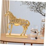 Gold Plated Standing Horse Figurine Decorative Resin Horse Ornament for Home and Office Decor Artistic Craft Diamonds - Image 8