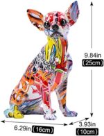 Colored Graffiti Bulldog Sculpture, Graffiti Art Standing British Bulldog French Bulldog Statue Decoration, Color Dog Fashion Resin Technology Decoration Dog (A) - Image 3