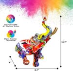 Colorful Graffiti Art Elephant Sculptures - 10.5" High Modern & Creative Large Elephant Statue for Kitchen Office Shelf Home Decor, Modern Elephant Statue, Colorful Resin Elephant Figurines - Image 3