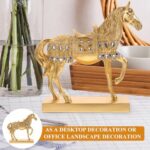 Gold-Plated Standing Horse Figurine Resin Sculpture for Modern Home Decor Vivid and Horse Statue Ornament for Living Office Bookshelf Display Creative Warm Accent - Image 3