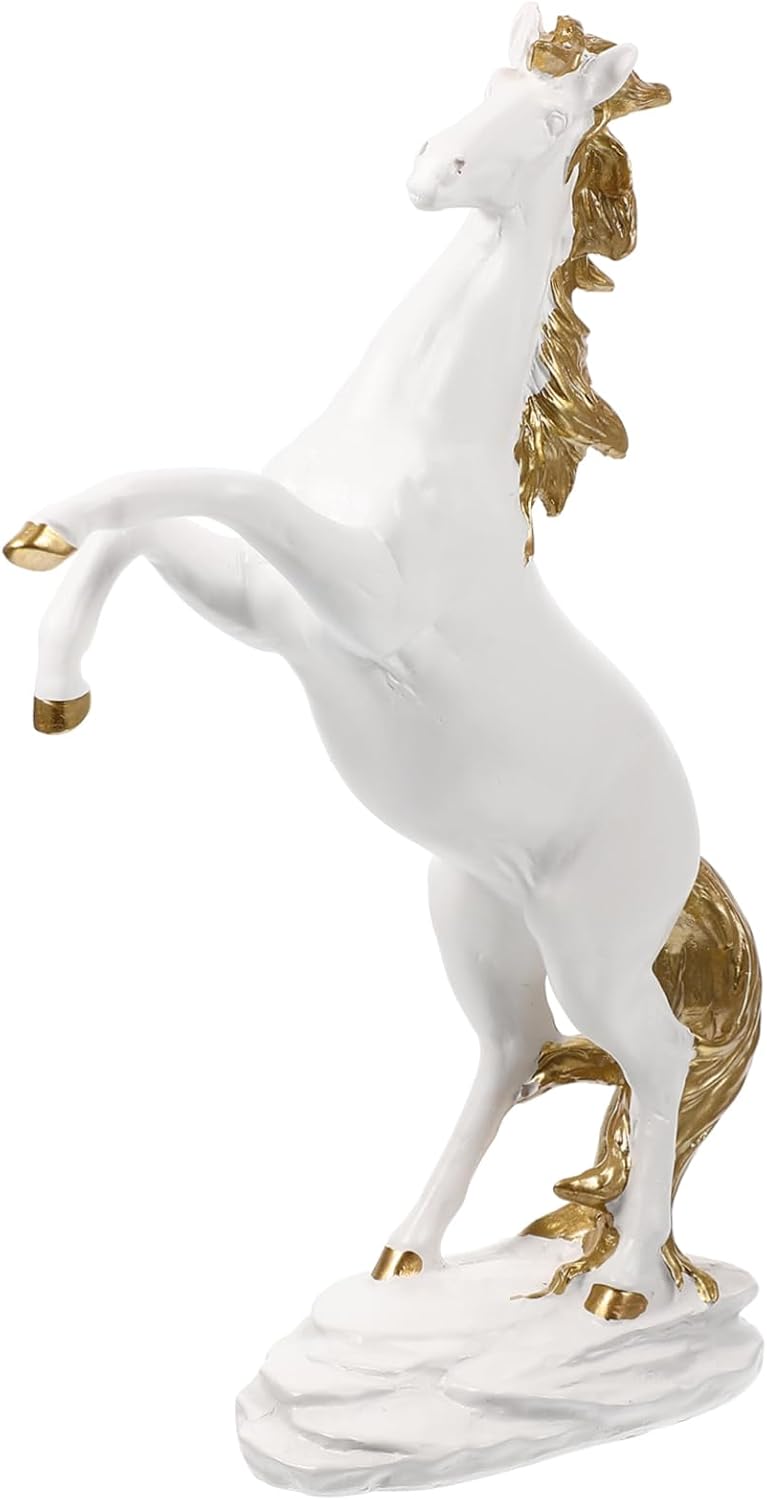 51hgWAYuReL._AC_SL1500_-1.jpg Alipis Realistic Resin Horse Statue Standing Horse Model Animal Ornament for Home Decor Birthday - Image 1