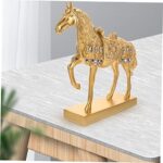 Resin Standing Horse Statue Decor for Living Room Office Porch Gold-Plated Horse Ornament Fine Detailing Unique Art - Image 6