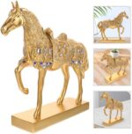 BESPORTBLE Gold Resin Horse Figurine Modern Farmhouse Decor for Living Office Bedroom Shelf Tabletop Sculpture Stylish Home Accent Collectible Art Ornament - Image 7
