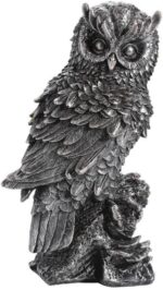 LSLYTQ Owl Statue Owl Ornament Decorations Decoy Scare Bird Away Living Room Standing Art Porch Patio Resin Owl Figurine - Image 6