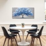 WVMAPTA Tree Of Life Wall Art For Living Room Blue Wall Decor For Office Tree Prints Wall Art For Bedroom Size 20 x 40 Inch - Image 7