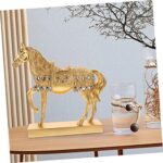 Resin Standing Horse Statue Decor for Living Room Office Porch Gold-Plated Horse Ornament Fine Detailing Unique Art - Image 3
