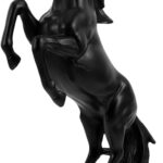 PRETYZOOM Realistic Resin Standing Horse Statue for Home Decor Elegant European Style Symbolizing Success Artistic Tabletop Sculpture for Office and Living Decoration