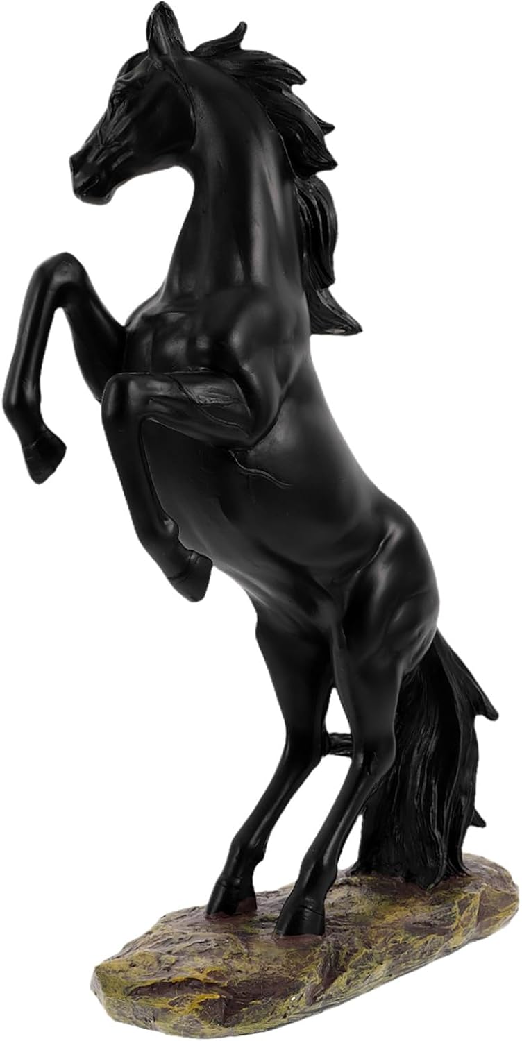 613wf3bpOnL._AC_SL1500_.jpg PRETYZOOM Realistic Resin Standing Horse Statue for Home Decor Elegant European Style Symbolizing Success Artistic Tabletop Sculpture for Office and Living Decoration - Image 1
