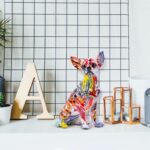 Colored Graffiti Bulldog Sculpture, Graffiti Art Standing British Bulldog French Bulldog Statue Decoration, Color Dog Fashion Resin Technology Decoration Dog (A) - Image 4