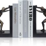 LIFFY Man Decorative Book Ends,Resin Non Skid Bookends for Heavy Books,Bookends for Shelves Decorative,Creative Shelf Decorations to Hold Books for Home,Office Desk,Bookshelf,Study