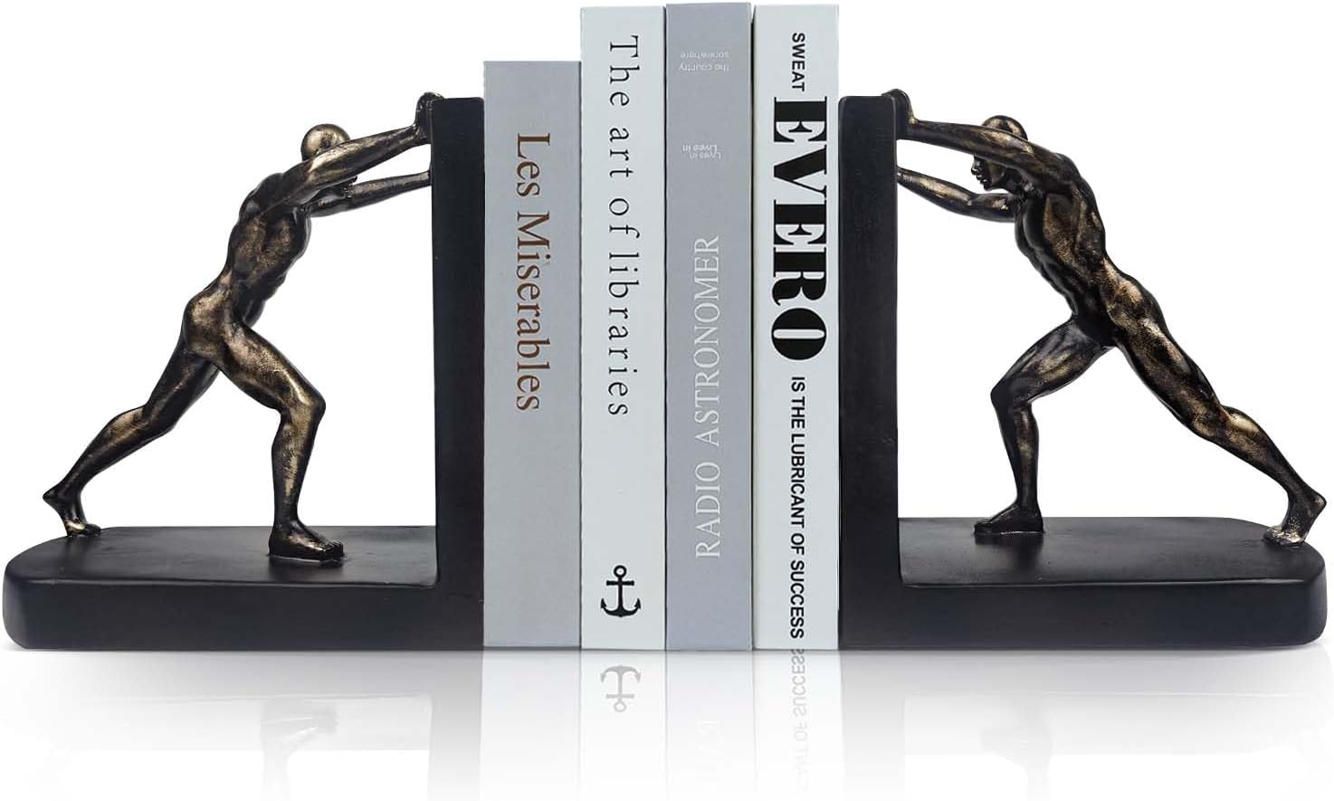 61RdVy8HxiL._AC_SL1500_.jpg LIFFY Man Decorative Book Ends,Resin Non Skid Bookends for Heavy Books,Bookends for Shelves Decorative,Creative Shelf Decorations to Hold Books for Home,Office Desk,Bookshelf,Study - Image 1