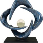 Modern Home Decor Abstract Decorative Sculpture Decorations for Living Room Dining Room Office, Resin Art Statues Coffee Table Bookshelf Decor Accents (Blue)