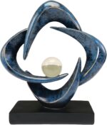 Modern Home Decor Abstract Decorative Sculpture Decorations for Living Room Dining Room Office, Resin Art Statues Coffee Table Bookshelf Decor Accents (Blue)