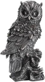 LSLYTQ Owl Statue Owl Ornament Decorations Decoy Scare Bird Away Living Room Standing Art Porch Patio Resin Owl Figurine - Image 8