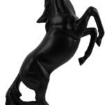 Unomor Resin Standing Horse Statue Elegant Horse Figurines Home Decor Artistic Tabletop Decoration for Living Room and Office for Housewarming and Business Opening