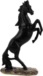 Unomor Resin Standing Horse Statue Elegant Horse Figurines Home Decor Artistic Tabletop Decoration for Living Room and Office for Housewarming and Business Opening
