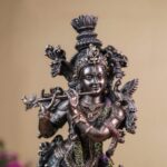 Krishna Statue Standing Bonded Bronze 15Inch Brown Color God of Love Pack of 1