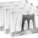 Isaac Jacobs 4” x 6” (4-Pack) Super Thick [23MM Thickness] Clear Acrylic Magnetic Block Picture Frame, Double-Sided, Frameless, Freestanding, Floating Photos, for Desktop & Tabletop Display (4x6)
