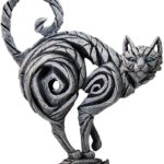 Enesco Edge Sculpture Cat Standing Animal Figurine, 14.96 Inch, White