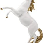 Creative Resin Standing Horse Sculpture Decorative Figurine for Home Office Desktop Smooth Texture Stable Flat Base Premium Resin Material with Fine Details for Living Study Porch